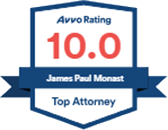 Logo Recognizing Monast Law Office's affiliation with AVVO Top Attorney